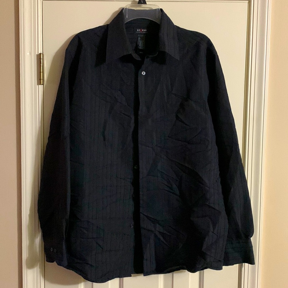 Axcess Men’s Large Black Dress Shirt Button Up